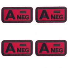 4pcs Blood Type Hook & Loop Patch Set, Red Tactical Embroidered Blood Type POS/NEG Badge, A+A-B+B-0+0-AB+AB, For Medical Records, Blood Donation, First Aid - Jacket, Backpack, Hospital Use - Blood Type Decoration, Backpack Equipment, Durable Embroidery. - Multicolor - View 12