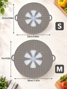Anti-Overflow Silicone Pot Lid, Reduces Boiling Overspill, Prevents Splashing, Silicone Material, New Kitchen Choice, Easy To Use And Convenient, Easy To Clean, Convenient Storage, 2 Colors Available - Multicolor - View 4
