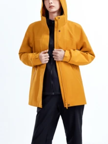 CAMEL CROWN 女士滑雪夹克 防水保暖外套 冬季羊毛雪地外套 连帽滑雪夹克 - 向日葵 - 查看 2