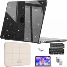 Compatible With MacBook Neo 13 Inch A3404 2026 A18 Pro, Sparkly Clear Hard Shell Laptop Case With Multiple Protection Accessories Options, Keyboard Cover, Screen Protector, USB-C Adapter, Mini Folding Stand Available - View 13