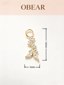 S925 Sterling Silver Geometric Zirconia Accessory Sweet Elegant Versatile Stud Earrings Necklace Bracelet Pendant Jewelry - Gold - View 4