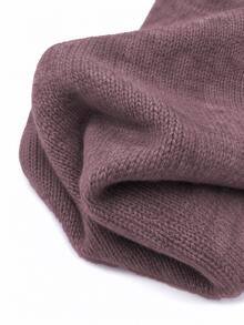 Women's Wool Blend Soft Knit Short Sleeve Top, Loose Fit, 15% Wool Content, Basic Round Neck Solid Color Five-Point Sleeve Lightweight Knit Sweater, Quiet Luxury Minimalist Commuter Style, Suitable For Office And Business Wear - Brick Red - View 7