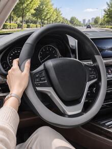 Premium Microfiber Leather Steering Wheel Cover,15Inch Universal All Season Car Steering Sleeve With Non‑Slip Inner Lining,Anti‑Sweat Anti‑Dirt Comfort Grip Auto Interior Protector - Multicolor - View 7