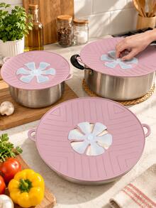 Anti-Overflow Silicone Pot Lid, Reduces Boiling Overspill, Prevents Splashing, Silicone Material, New Kitchen Choice, Easy To Use And Convenient, Easy To Clean, Convenient Storage, 2 Colors Available - Multicolor - View 2