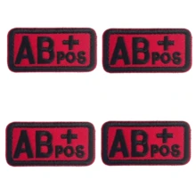 4pcs Blood Type Hook & Loop Patch Set, Red Tactical Embroidered Blood Type POS/NEG Badge, A+A-B+B-0+0-AB+AB, For Medical Records, Blood Donation, First Aid - Jacket, Backpack, Hospital Use - Blood Type Decoration, Backpack Equipment, Durable Embroidery. - Multicolor - View 11