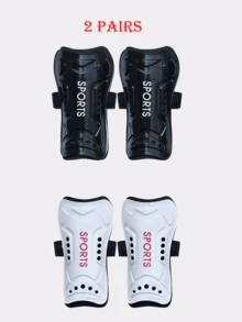 1 Pair Lightweight & Breathable Calf Protector, In White, Blue, Black, With Adjustable Straps, Suitable For Football Match, Football Gear, Cycling, Skateboarding Protection Equipment - Multicolor - View 13