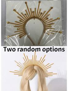 1pc Gold Women's Headband Accessory, Virgin Mary Crown, Party Costume Headpiece,Halloween - Gold - View 6