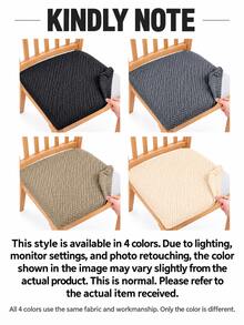 1/4pcs Chair Seat Covers, Minimalist Modern Thickened Elastic All-Season Universal, Suitable For Dining Room, Living Room, Bedroom Chair Seat Cushion Protective Covers - Multicolor - View 3