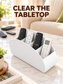 Modern Striped Remote Control Organizer Box - Remote Control Holder, Decorative Storage Item; Featuring Vertical Stripe Design, Easy Access; Suitable For Storing TV, Air Conditioner And Other Household Remote Controls; Combines Home Decor And Storage Function; Ideal For Dorm Storage, Desk Organization; Also Suitable For Halloween, Christmas And Wedding Occasions - View 1