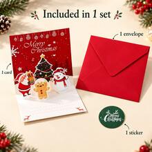 1pc Customized Christmas 3D Pop-Up Card, Personalized Name & Blessing Greeting Card, Santa Claus & Christmas Tree Scene Paper Cut Card, Writable Custom Message, Creative Holiday Gift Card, Warm Christmas Gift, Suitable For Friends, Family, Couples, Colleagues - Multicolor - View 4
