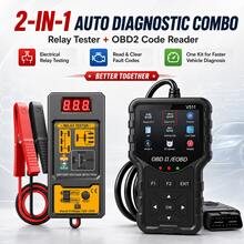 2PCS Kit V519 OBD2 Scanner & CNBJ-823 Circuit Tester Combo, 2 Pieces Automotive Diagnostic Tool Kit, Engine Fault Code Reader, DTC Clear, Live Data, 6-24V Electrical Circuit Tester For Auto Repair - A - View 8