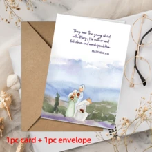 Religious Christmas Cards Set, Watercolor Christian Nativity Christmas Greeting Cards With Envelopes, Bible Verses Scripture Holiday Notes Pack - View 10