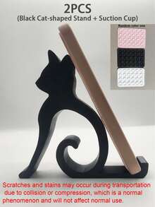1pc Cat-Shaped Phone Stand, Cute Phone Holder, Desktop Phone Stand, Universal Smartphone Stand, Suitable For Phone 18/17/16/15/14/13, Android Phones, Home Office Desktop Accessories - Multicolor - View 13
