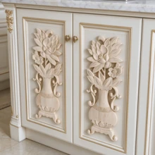 2pcs Solid Wood Carving Stickers, Woodworking Supplies, Home Decorations, Suitable For Cabinets, Doors And Windows, Furniture, Background Walls, Entrances, Offices And Other Decorations, Holiday Decorations, DIY Decorations. - Multicolor - View 4