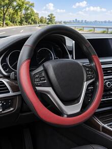 Premium Microfiber Leather Steering Wheel Cover,15Inch Universal All Season Car Steering Sleeve With Non‑Slip Inner Lining,Anti‑Sweat Anti‑Dirt Comfort Grip Auto Interior Protector - Multicolor - View 4