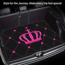 Car Trunk Mat - Luxury Pink Crown Cargo Liner - All-Weather Protection, Suitable For SUV And Sedan - A - View 3
