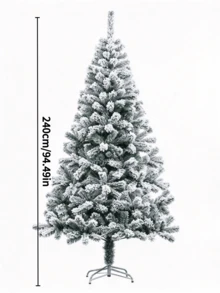 1 st konstgjord julgran med snöeffekt, täta snöiga tallbarr, med metallstativ, enkel golvstående stil, lämplig för juldekoration i vardagsrum och butiksfönster - Multifärgad - Visa 9