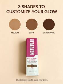FATAZEN Self Tanning Mousse, Busa Penyamakan Kulit Tanpa Sinar Matahari untuk Kilau Alami, Berkembang Cepat dalam 2 Jam, Formula Botanikal yang Melembapkan, Hasil Akhir Merata Tanpa Garis, Medium hingga Ultra Gelap, 60ml / 2,03 Fl.Oz - Rose Red - View 3