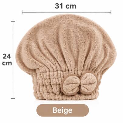 [Una gorra de baño]Gorro de Secado para Cabello de Microfibra Súper Absorbente |   Secado Rápido y Suave con Moño EPBJ