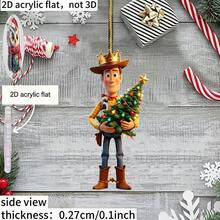 Panini Toy Story Woody Christmas 2D Acrylic Hanging Ornament, Cartoon Character Christmas Tree Pendant, Holiday Home Christmas Decoration Gift - Multicolor - View 1