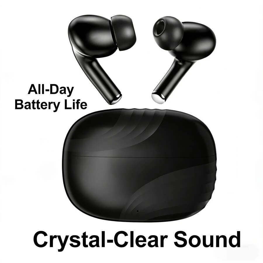 Earbuds. Wireless Bluetooth Earbuds, Design Style Similar To . Equipped With Fast Charging Case, Providing Clear Call Quality, Powerful Bass And Crisp Highs. Features Long Battery Life, Ergonomic Design And Lightweight Construction For Easy Portability. Built-In Microphone. Compatible With Bluetooth-Enabled Devices Such As IOS Phones, Android Phones And Computers. - View 1