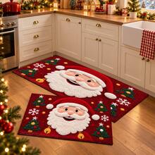 Karpet Panjang Motif Santa Claus 2D, Keset Lantai Rumah, Keset Pintu Masuk, Keset Dalam Ruangan, Keset Samping Tempat Tidur Kamar Tidur, Keset Dapur, Karpet Panjang Dapur, Cocok Untuk Ruang Tamu, Ruang Cuci, Kamar Mandi - MultiWarna - View 3