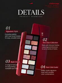 chéeryep Palet Eyeshadow Cheeryep 16 Warna "Floating Life", Seri Merah Multi-Nada, Tekstur Halus, Pigmentasi Kaya dan Cerah, Cocok untuk Penggemar Makeup, Cosplay, Makeup Panggung, dan Tampilan Smoky Eye Kreatif - Palet Eyeshadow 16 Warna (Floating Life) #09 - View 4