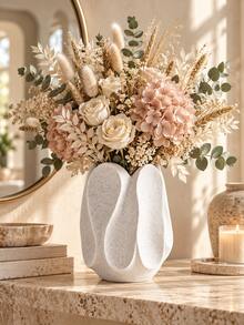 1pc Modern Decorative Vase, Sculptural Petal Design, Elegant Home Decor, Suitable For Roses, Eucalyptus, Reed Grass, Dried Flower Bouquets, Bookshelf And Desktop Arrangement, Home Decor, Room Decor, Autumn Home Decor, Office Decor, Classroom Decor, Gift - Multiple Styles - View 9