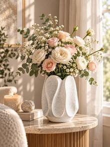 1pc Modern Decorative Vase, Sculptural Petal Design, Elegant Home Decor, Suitable For Roses, Eucalyptus, Reed Grass, Dried Flower Bouquets, Bookshelf And Desktop Arrangement, Home Decor, Room Decor, Autumn Home Decor, Office Decor, Classroom Decor, Gift - Multiple Styles - View 8