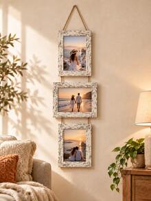 1 buah Bingkai Foto Gantung Dinding Kayu Vintage, Bingkai Foto Multi-Foto Gaya Pedesaan, Tampilan Foto Keluarga 6 Inci, Bingkai Kayu Vintage dengan Tali Rami, Cocok untuk Ruang Tamu, Kamar Tidur, Dekorasi Dinding Asrama - beraneka warna - View 13