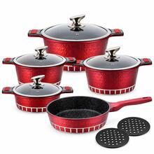 11-Piece Cookware Set With Granite-Style Coating, 4 Pots With Lids, Frying Pan And 2 Trivets, For Everyday Cooking - View 3
