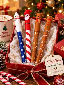 Cute Cartoon Christmas Pens For Children, Featuring Designs Of Santa Claus, Snowmen, Reindeer, And Gingerbread Men. These Pens Are Suitable As Small Gifts For Student Classes, Classroom Rewards, Or Christmas Exchange Gifts. - Multicolor - View 2
