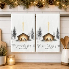 2pcs/Set, White And Red Color Scheme, Christmas Snowman, Kitchen Towels, Hand Towels, Christmas Towel Set, Christmas Holiday Gift, Absorbent Soft Cleaning Cloth, Tea Towels, Hand Towels, Cooking Baking Tea Towels, Cleaning Cloth, Dish Cloths, Kitchen Decor, Living Room Decor, Kitchen Essentials, Home Essentials - White - View 2