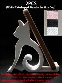 1pc Cat-Shaped Phone Stand, Cute Phone Holder, Desktop Phone Stand, Universal Smartphone Stand, Suitable For Phone 18/17/16/15/14/13, Android Phones, Home Office Desktop Accessories - Multicolor - View 15
