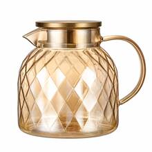 1pc & 1000ml, 1800ml Large Capacity Glass Pitcher With Lid And Handle - Amber Borosilicate Glass Water Bottle, Heat-Resistant Vintage Water Jug, Suitable For Iced Tea, Juice, Lemonade - Multicolor - View 9