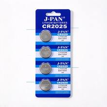 Pila de botón J-PAN CR2025 3V, 4 unidades por blíster, para llaves de auto, relojes y calculadoras. - Aleatorio - Ver 3