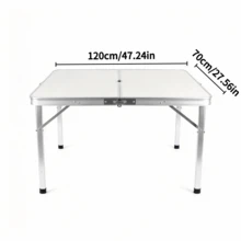Folding Table And Chair Set, Foldable Handheld Table With Four Folding Stools, Lightweight & Easy To Store, Outdoor Picnic And Stall Table, Suitable For Camping, Markets And Casual Outdoor Dinners Mesa Plegable - Multicolor - View 10