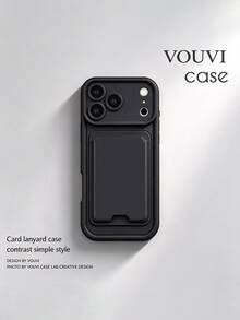 VOUVI 2-In-1 Dopamine Stand Card Holder Phone Case, Compatible With IPhone 17 16 15 14 13 12 11 Pro Max, Shockproof Matte Solid Color Multi-Function Soft Shell, Suitable For 16 15 14 Plus Phone Accessories - Off-white - View 6