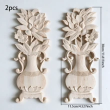 2pcs Solid Wood Carving Stickers, Woodworking Supplies, Home Decorations, Suitable For Cabinets, Doors And Windows, Furniture, Background Walls, Entrances, Offices And Other Decorations, Holiday Decorations, DIY Decorations. - Multicolor - View 13