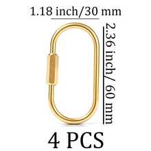 2/4/6pcs Gold Screw Lock Keychains, DIY Gold Keychain Clips, Minimalist Style Keychain Pendant, Climbing Carabiner Keychain, Unisex Car Keychain, Bag Charm, Cute Gothic Y2K Style Campus Accessory - Gold - View 9
