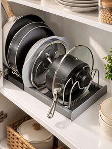Adjustable Pot Lid Storage Rack, Suitable For Cabinets, Drawers And Countertops, Extra Large Capacity Kitchen Rack Can Hold Up To 10 Items, Sturdy Kitchen Utensil Rack Keeps Kitchen Organized - Multicolor - View 12