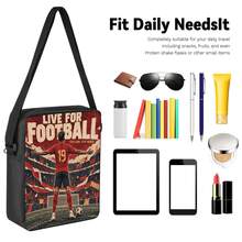 Vintage Poster Style #19 Player Print 3 Pieces Set: Large Capacity Backpack + Crossbody Bag + Pencil Case, Adjustable Breathable Shoulder Straps, Classic Sports Fan Game Day Commute Storage Set - Printed Bag - View 3