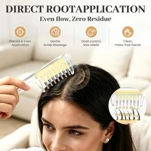1PC Transparent Scalp Hair Oil Applicator Comb, Visible Liquid Reservoir + Roller Metal Teeth Liquid Dispensing Comb (Liquid Not Included), Suitable For Hair And Beard Care, Unisex Hands-Free Essential Oil Massage Comb, Hair Styling Accessory Tool, Travel Essential - Multicolor - View 8