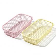 Cream Color Ins Style Multi-Size Iron Storage Basket, Miscellaneous Stationery Storage Box, Multi-Set Multi-Color Options, Multi-Function Desktop Office Supplies Student Supplies Storage Basket, Pen Holder - Multicolor - View 14
