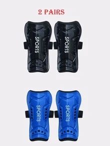 1 Pair Lightweight & Breathable Calf Protector, In White, Blue, Black, With Adjustable Straps, Suitable For Football Match, Football Gear, Cycling, Skateboarding Protection Equipment - Multicolor - View 14