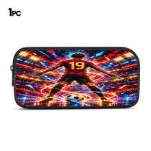 Neon Glow Line #19 Player Print 3 Pieces Set: Large Capacity Backpack + Crossbody Bag + Pencil Case, Adjustable Breathable Shoulder Straps, Modern Fashion Art Style Fan Sports Commute Storage Set - Printed Bag - View 10