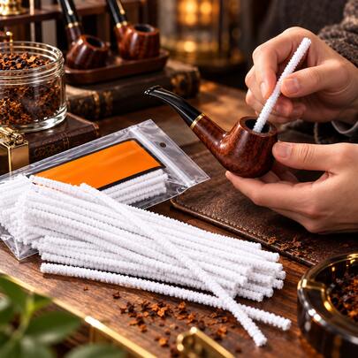 Pipe Cleaning Cotton Swabs, Pipe Maintenance Tools, Practical Bagged Pipe Cleaning Swabs, Pipe Companion, Cleaning Swabs