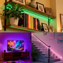 RGB LED Strip Lights, USB Powered Multicolor Color Changing Lights, 24-Key Remote Control, Adjustable Brightness, Multiple Lighting Modes, Suitable For Bedroom, Living Room, TV Background, Cabinet And Home Decor - RGB LED Strip Lights - View 2