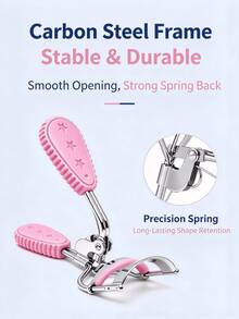 3pcs Star Embossed Handle Eyelash Curler, Portable Metal Lash Curler, Cute Macaron Color Eyelash Curling Tool For Women Makeup - Multicolor - View 8