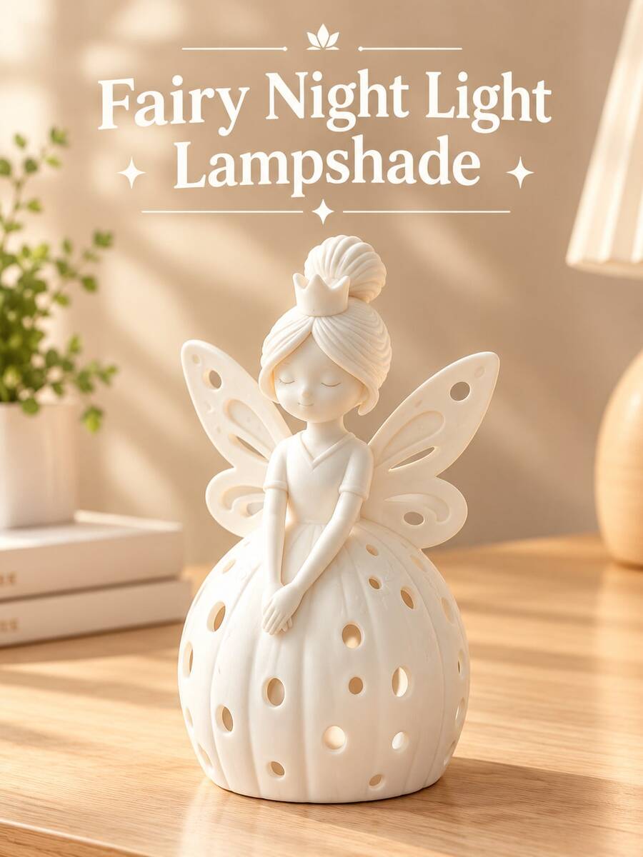 1pc Fairy Princess Figurine, Winged Elf Desktop Decor, Warm Atmosphere Craft Decoration, Cute Decorative Gift For Bedroom Decor And Holiday Scene Arrangement (Candle Not Included) - A - View 1